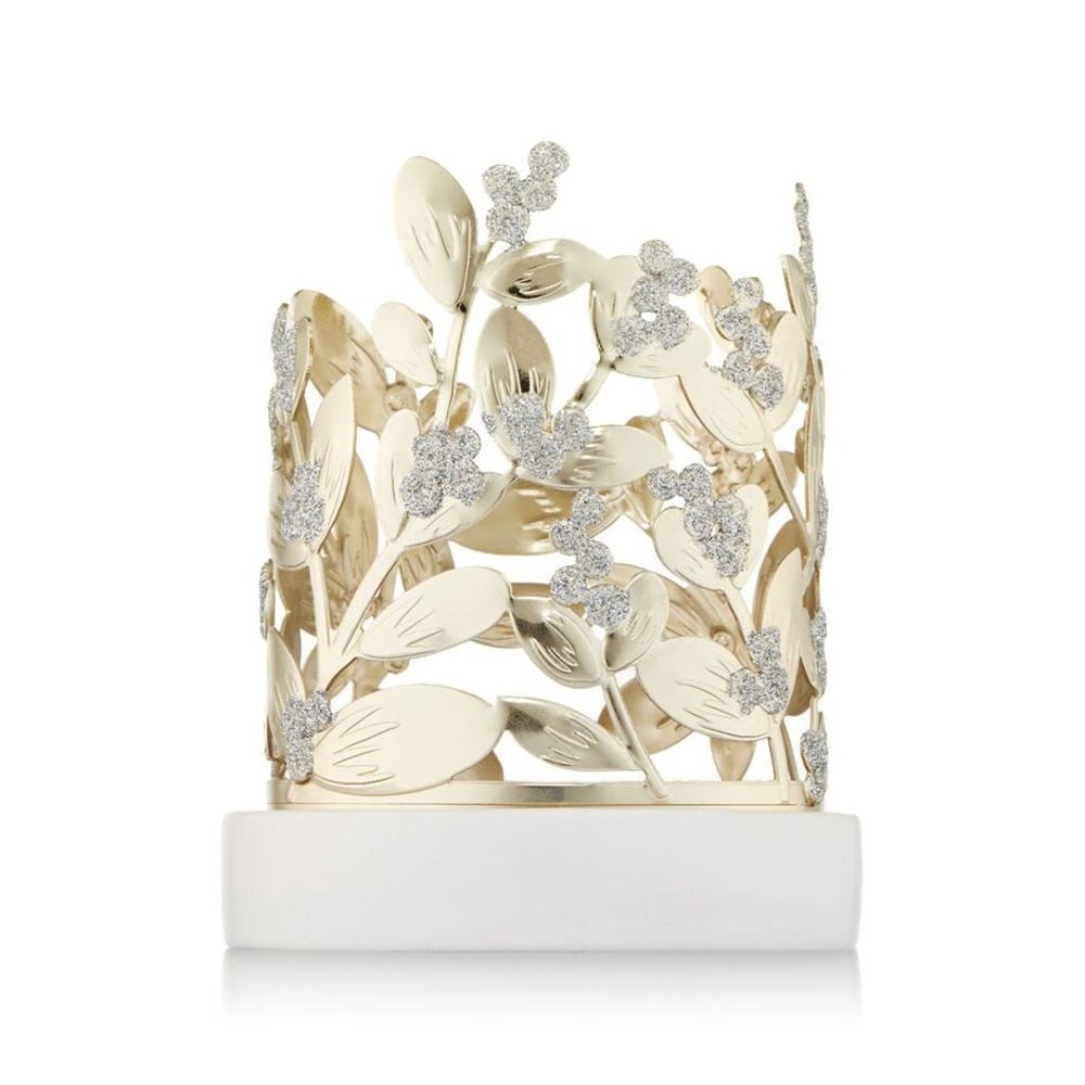 Bath & Body Works Foam Hand Soap Mistletoe Gold Glitter Leaf Pedestal Sleeve